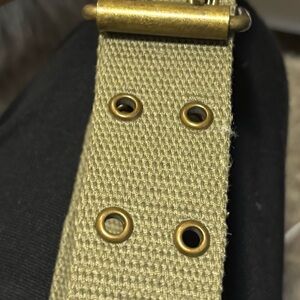 Olive Green Canvas Strap with Brass Eyelets